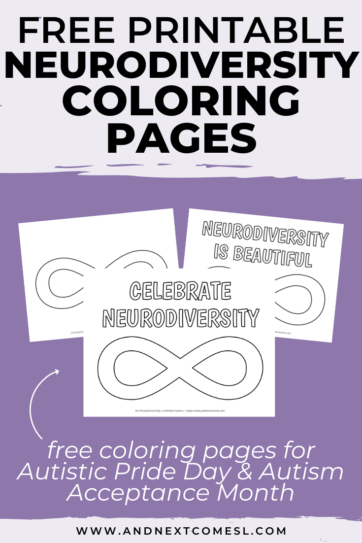 Free printable neurodiversity infinity symbol coloring pages and next es l