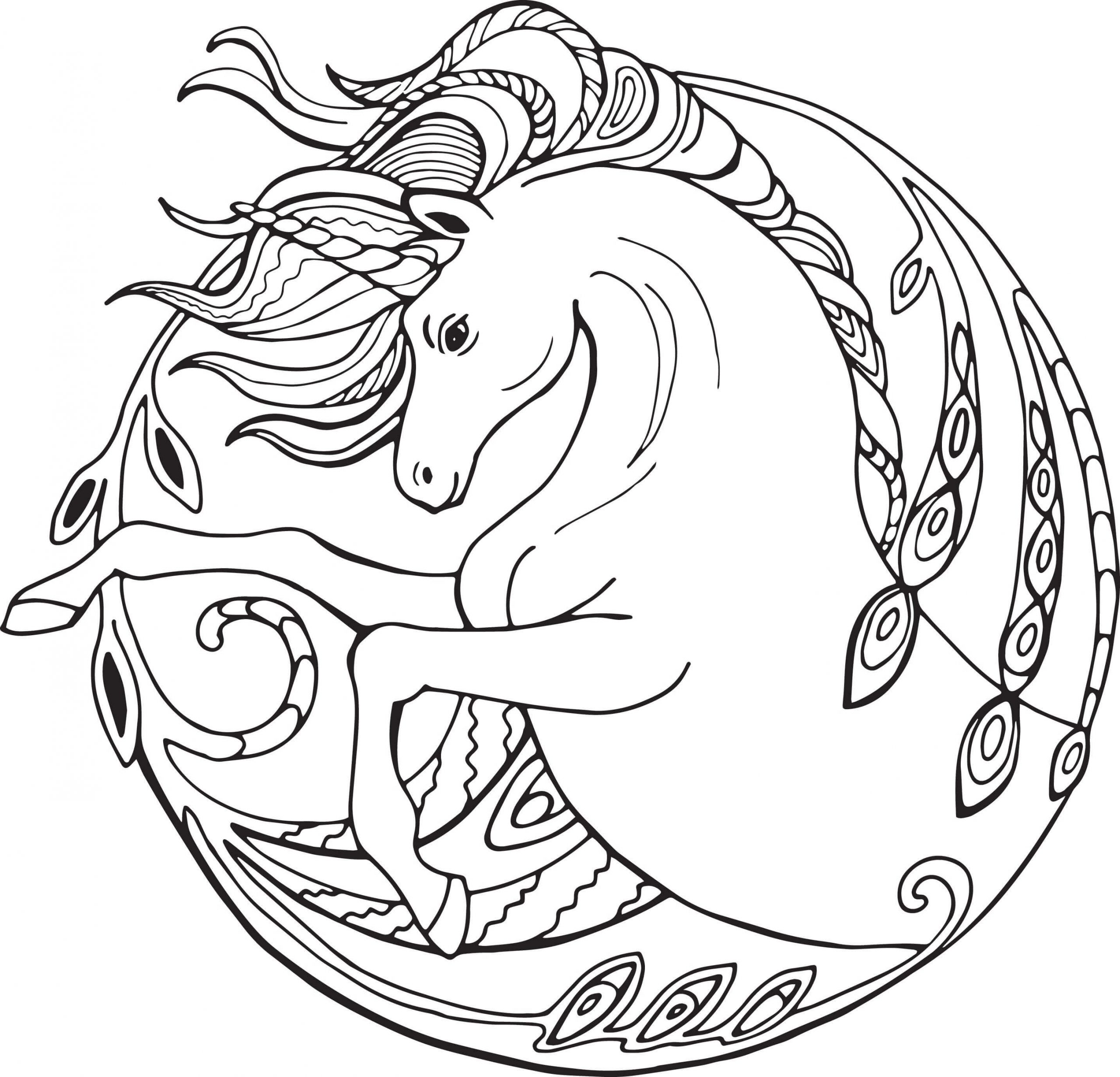 Unicorn symbol coloring page
