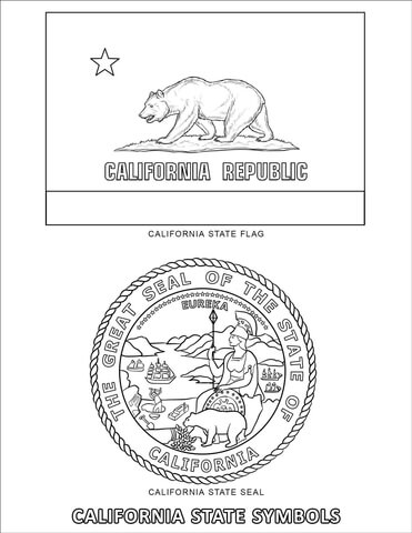 California state symbols coloring page free printable coloring pages