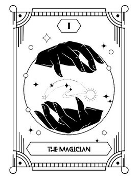 Tarot cards coloring pages by qetsy tpt