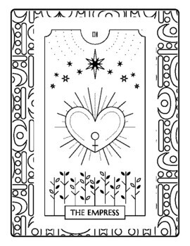 Tarot crads coloring pages for all ages by qetsy tpt