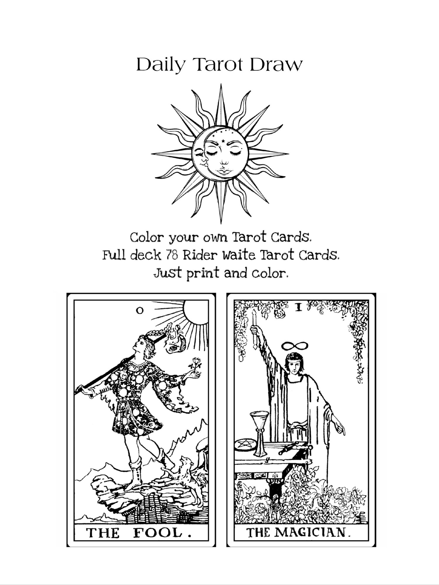 Printable tarot cards â daily tarot draw