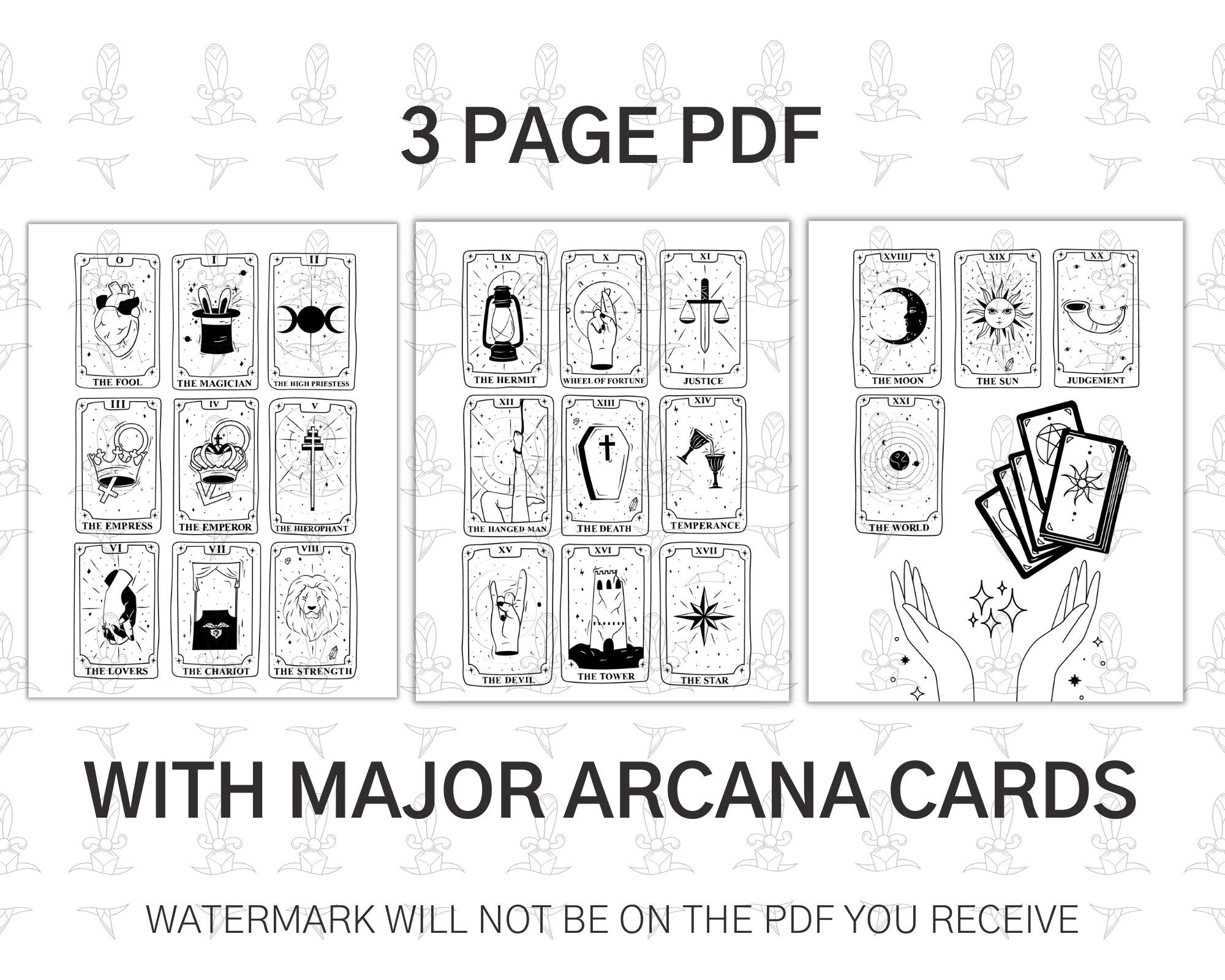 Printable tarot card stickers â word witchery designs