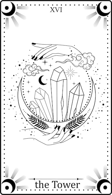 Premium vector tarot cards mystical poster divination major arcana deck vector illustration
