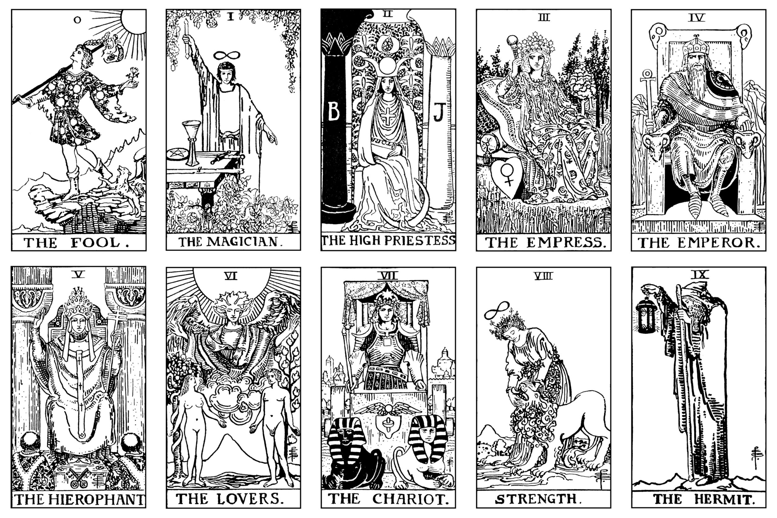 Tarot card coloring pages â daily tarot draw