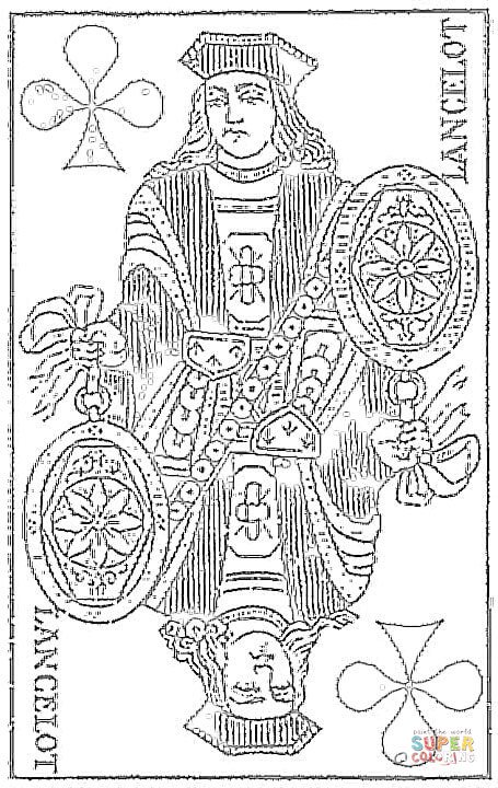 Lancelot tarot card coloring page free printable coloring pages