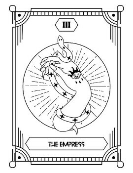Tarot cards coloring pages by qetsy tpt