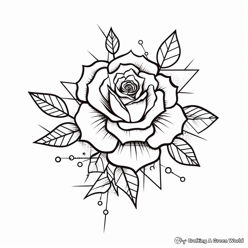 Rose tattoo coloring pages