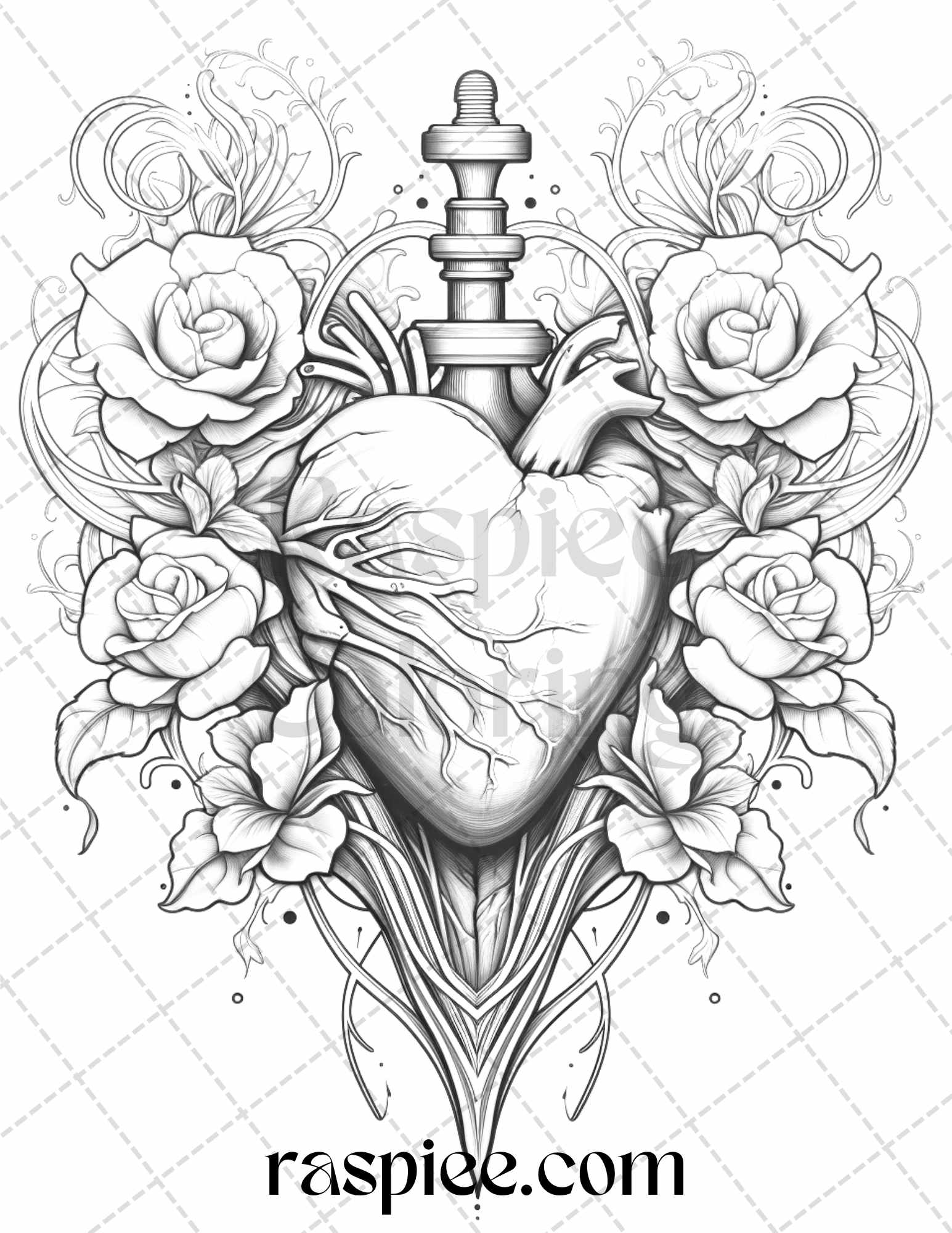 Beautiful tattoos grayscale coloring pages printable for adults pd â coloring