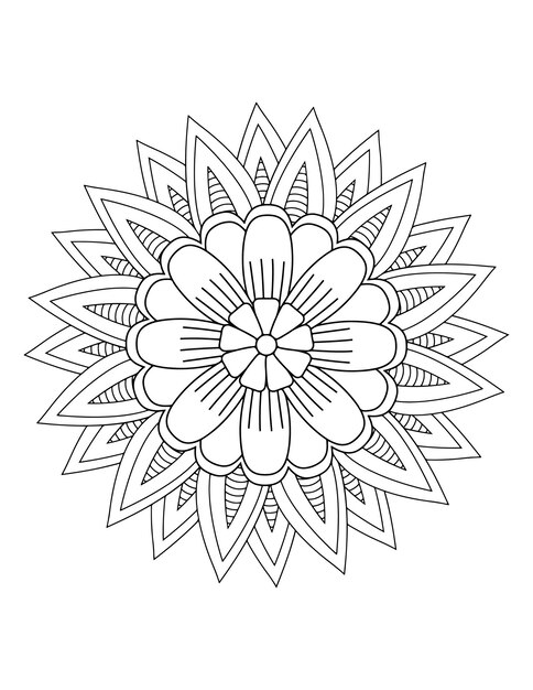 Premium vector flower coloring book floral coloring book for adults mandala coloring pages henna tattoo