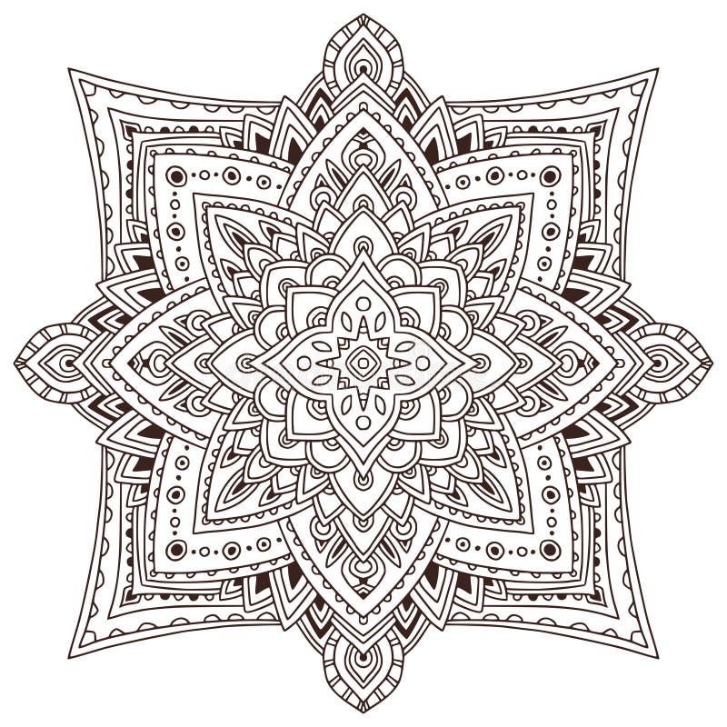 Ornamental carpet in arabic style tattoo art design unique carpet pattern vector for adult coloring page interior mandala stock vector