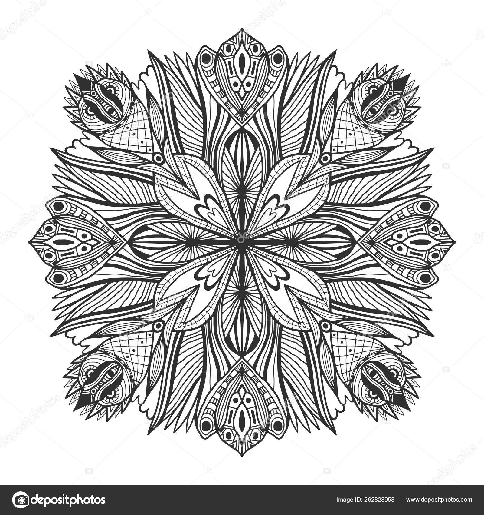 Ornamental floral mandala tattoo ornament pattern vector for adult coloring page or decoration creative interior print stock vector by m