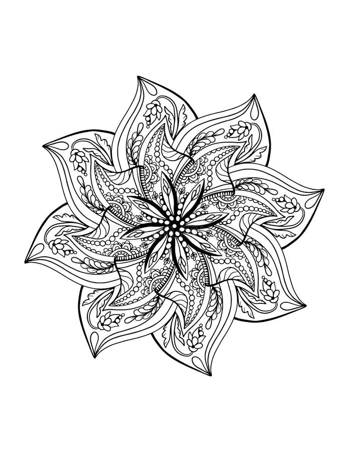 Mandala tattoo design ornamental adults coloring book page stock vector
