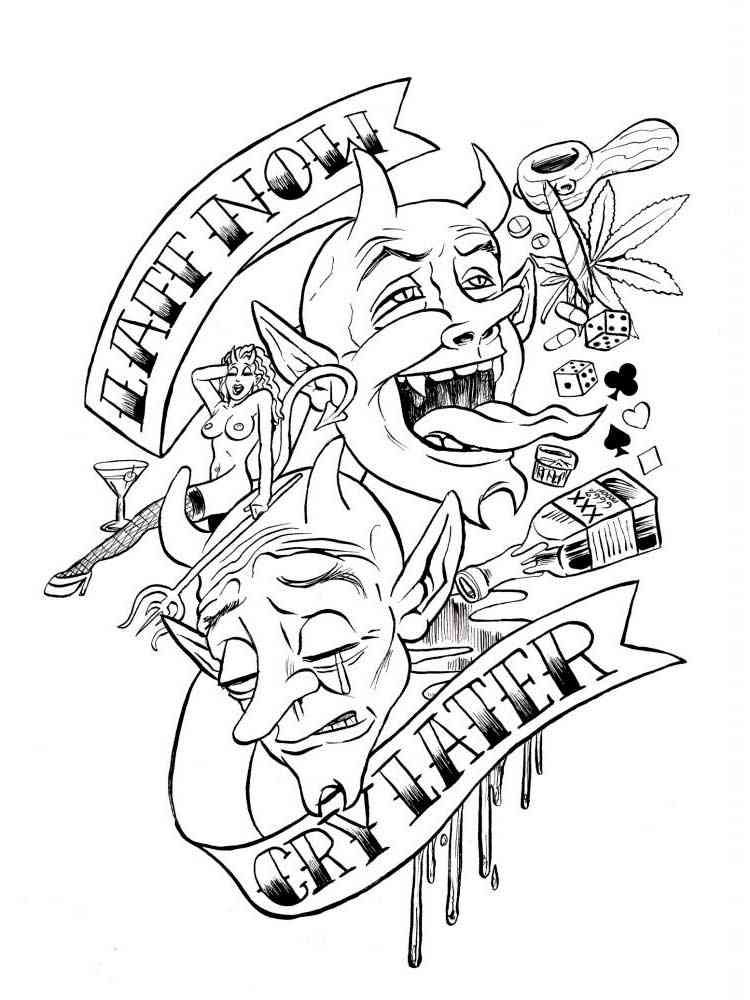Free tattoo coloring pages for adults printable to download tattoo coloring pages tattoo coloring book adult coloring books printables coloring pages