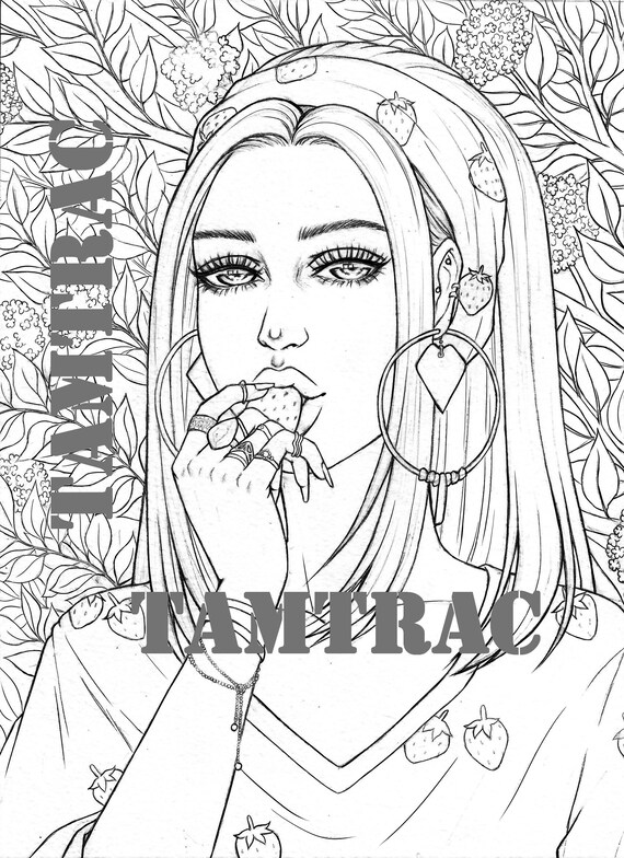 Coloring page a printable adult tattoo colouring pages book instant digital download illustration pdf