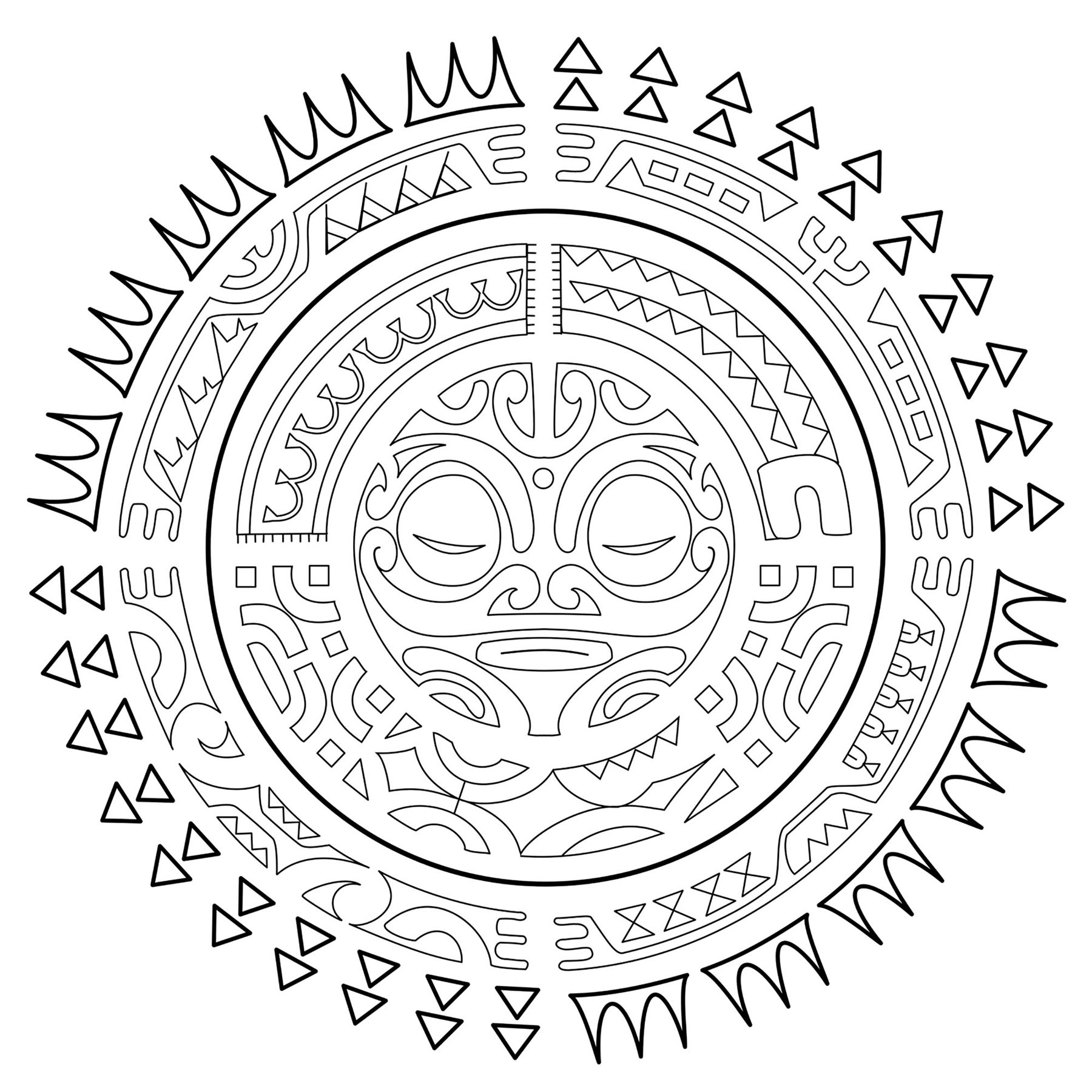 Polynesian tattoos the sun