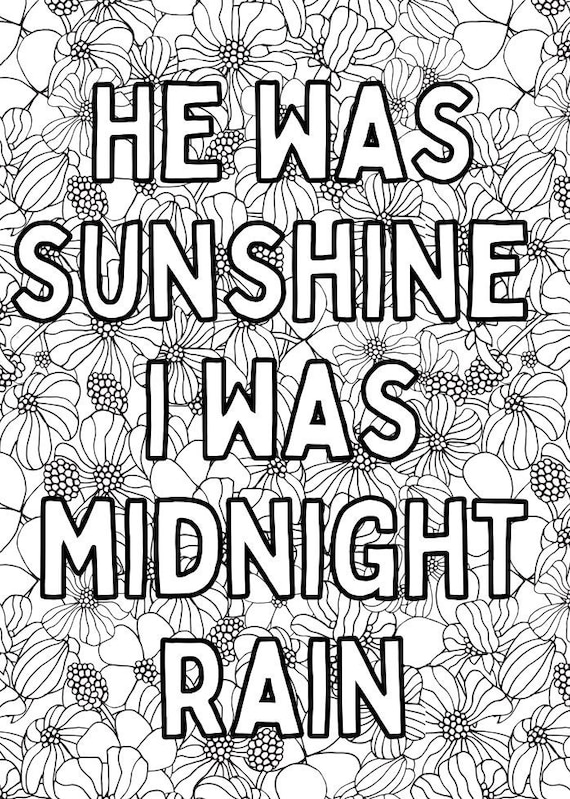 Taylor swift midnights colouring pages instant download