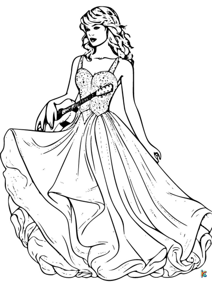 Taylor swift coloring pages â
