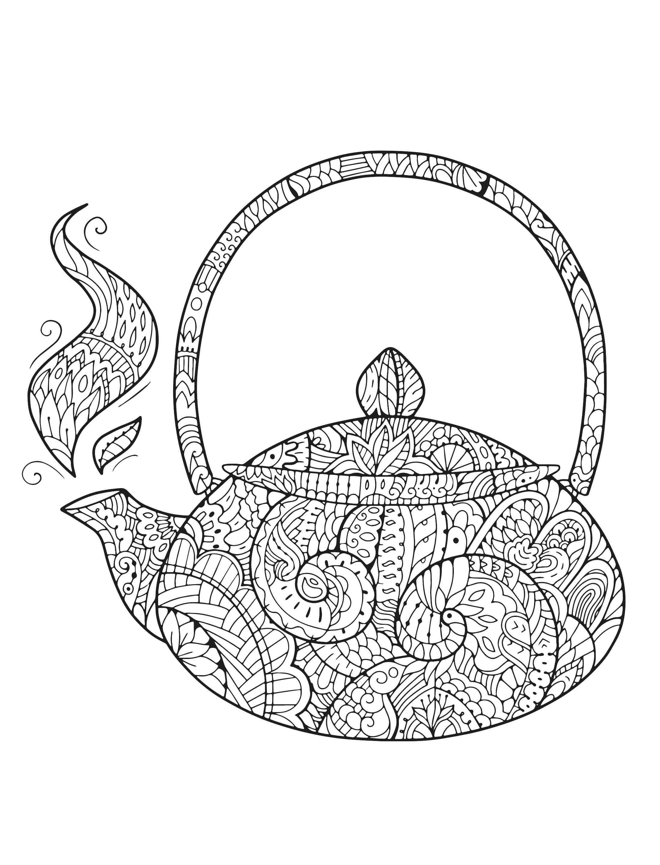 Free printable teapot coloring pages for adults