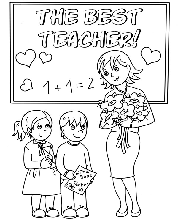 Print teachers day coloring page