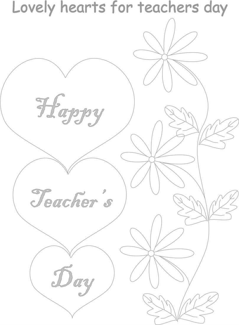 Teachers day coloring worksheets for kids