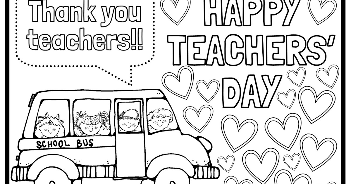Happy teachers day colouring