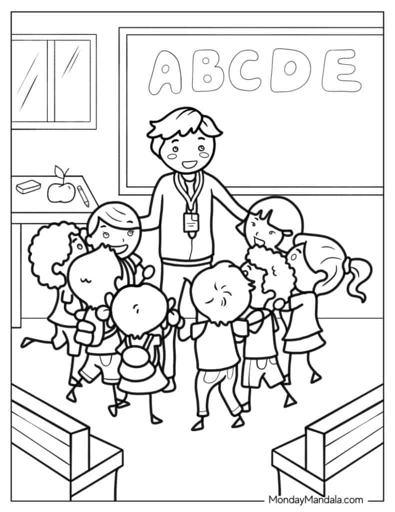 Teacher coloring pages free pdf printables
