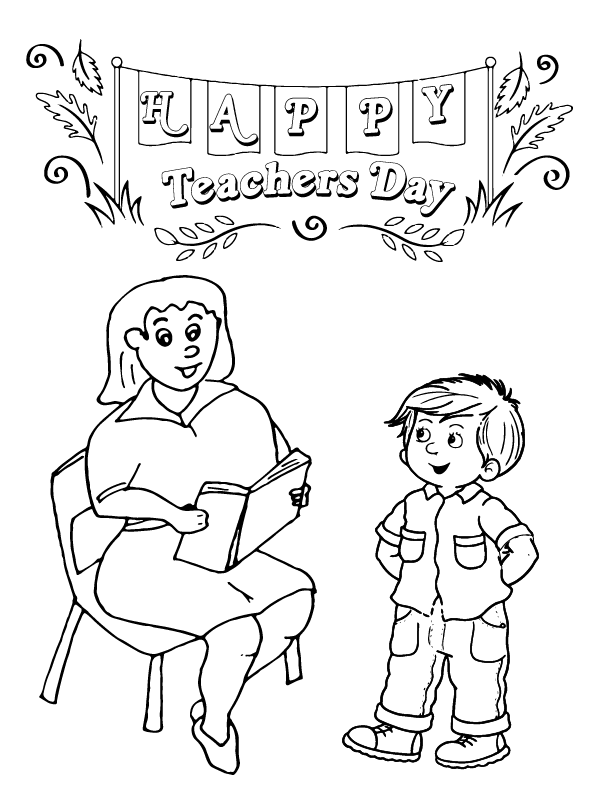 Teachers day coloring pages printable for free download