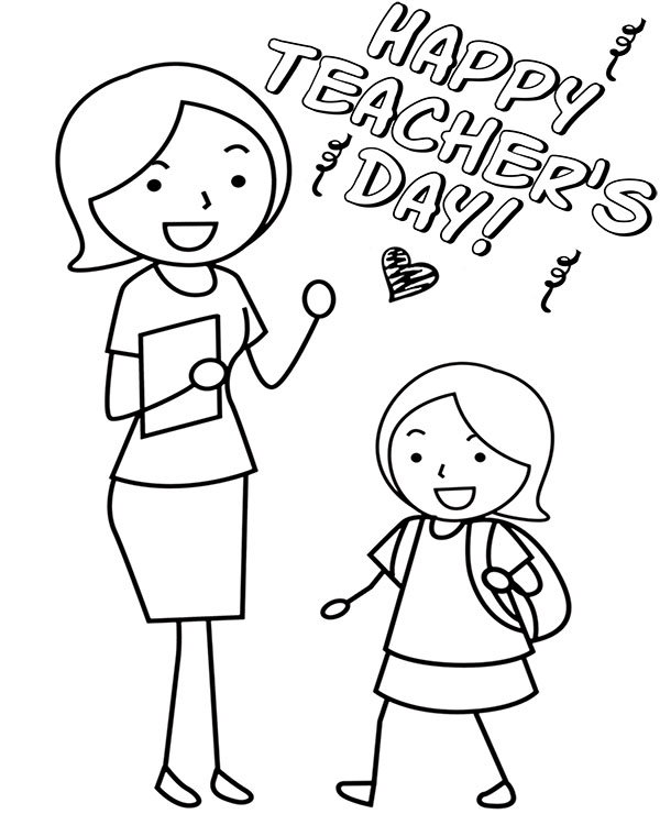 Teachers day printable coloring page