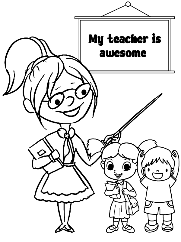 Teachers day coloring pages printable for free download