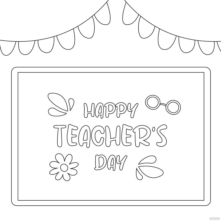 Free happy teachers day chalkboard drawing