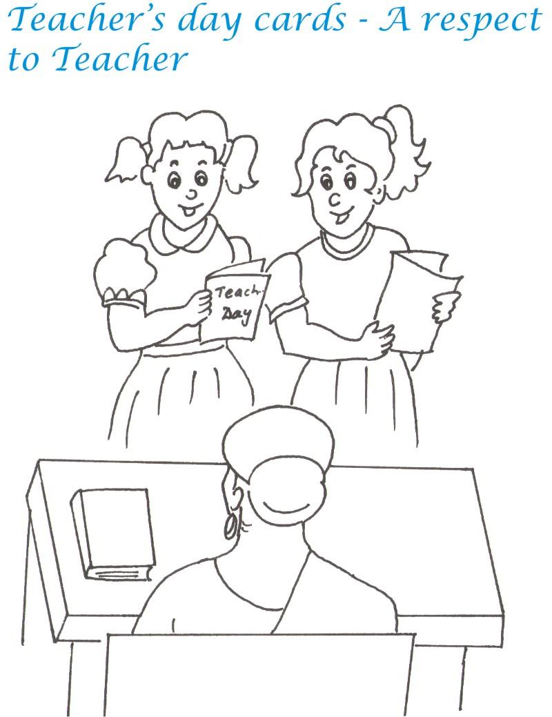 Teachers day printable coloring page for kids