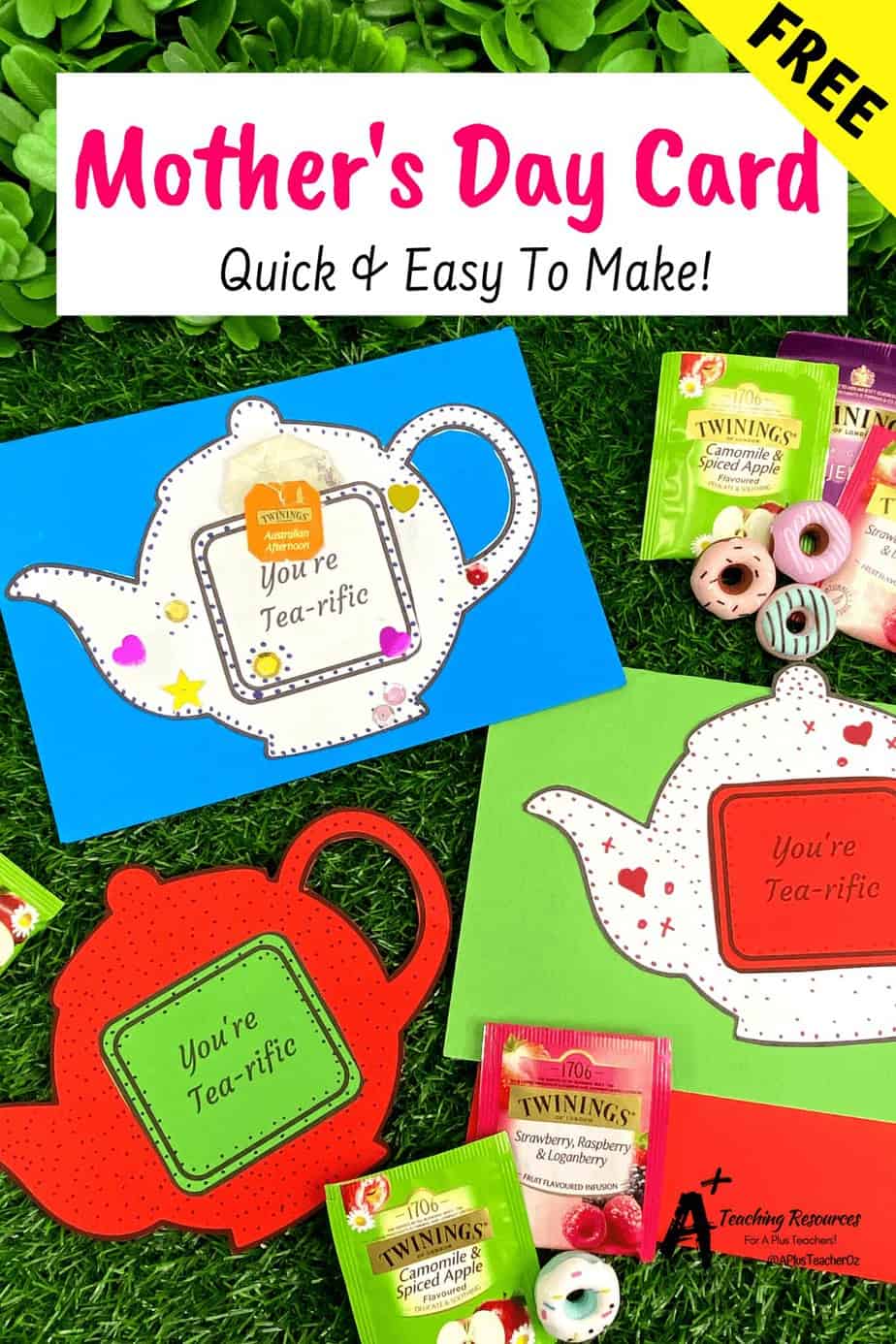 Mothers day teapot card free template a plus teaching resources