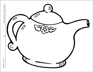 Teapot large pattern printable clip art and images