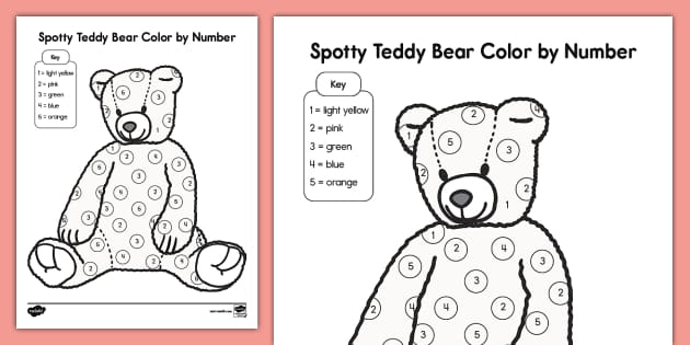 Printable pre k lor by number activity