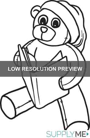 Printable christmas teddy bear coloring page for kids â