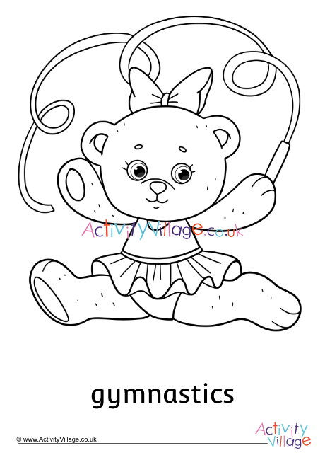 Gymnastics teddy bear louring page