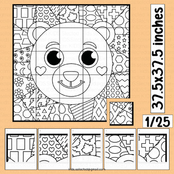 Teddy bear activities math craft coloring page collaborative poster art board