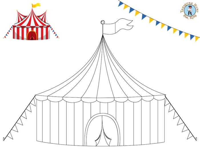 Circus big top coloring page