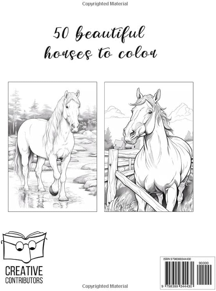 Majestic horse coloring book big book of realistic horses for adults and young adults to color pages of realistic horses contributors creative books