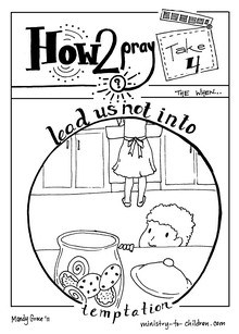 Lead us not into temptation coloring page