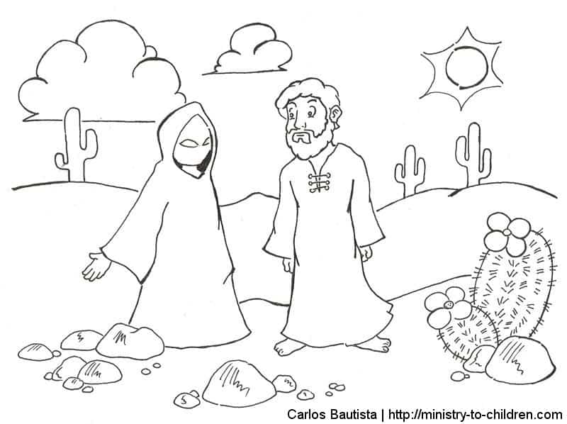Jesus overes temptations coloring pages and worksheets ministry