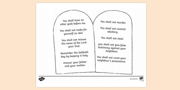 Free printable mmandments louring louring sheets