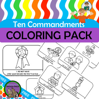Ten mandments coloring pack free by the wolfe pack tpt
