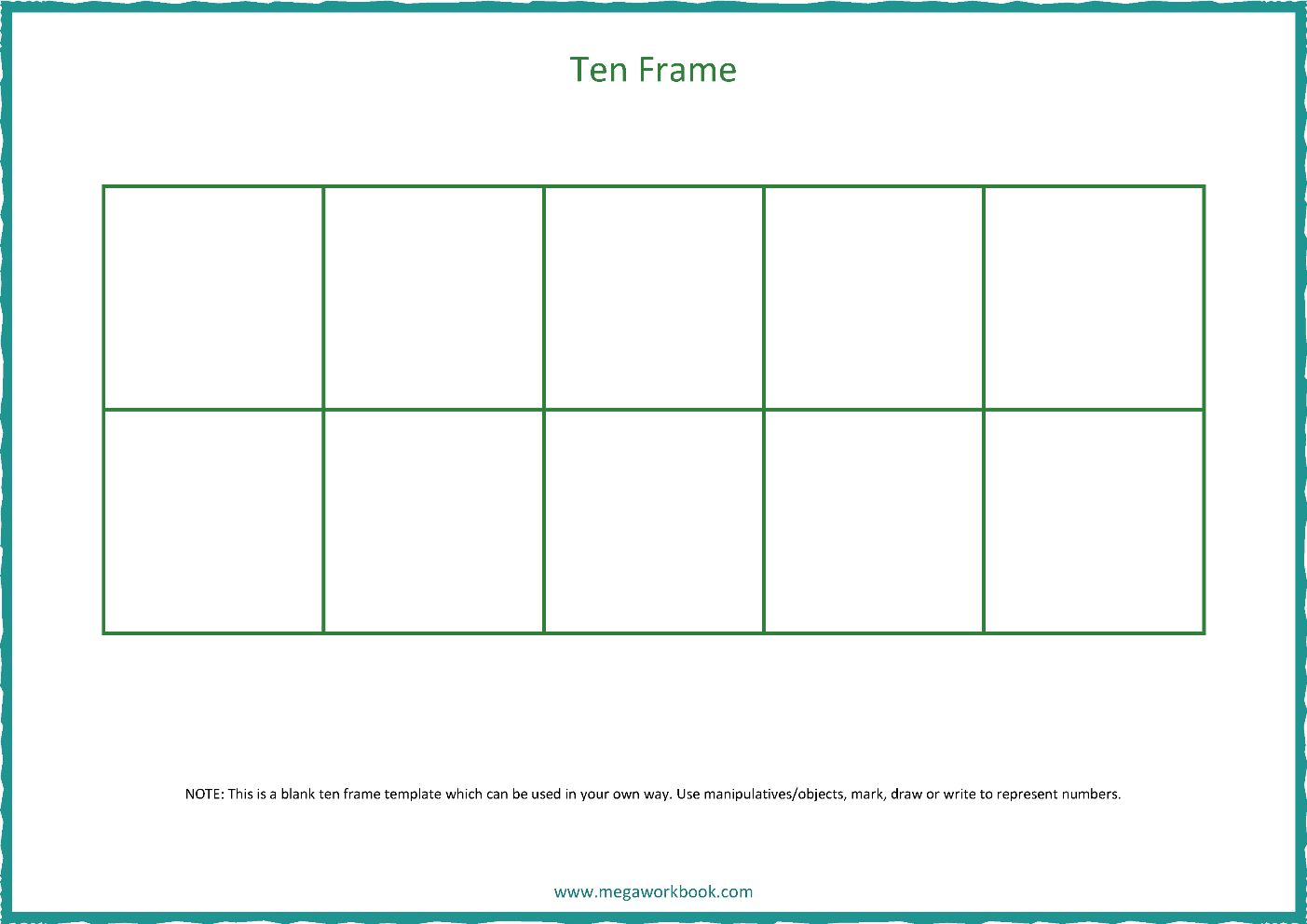 Ten frame template