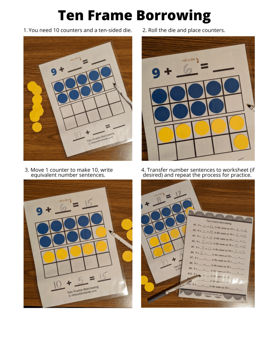 Free printable ten frame games orison orchards