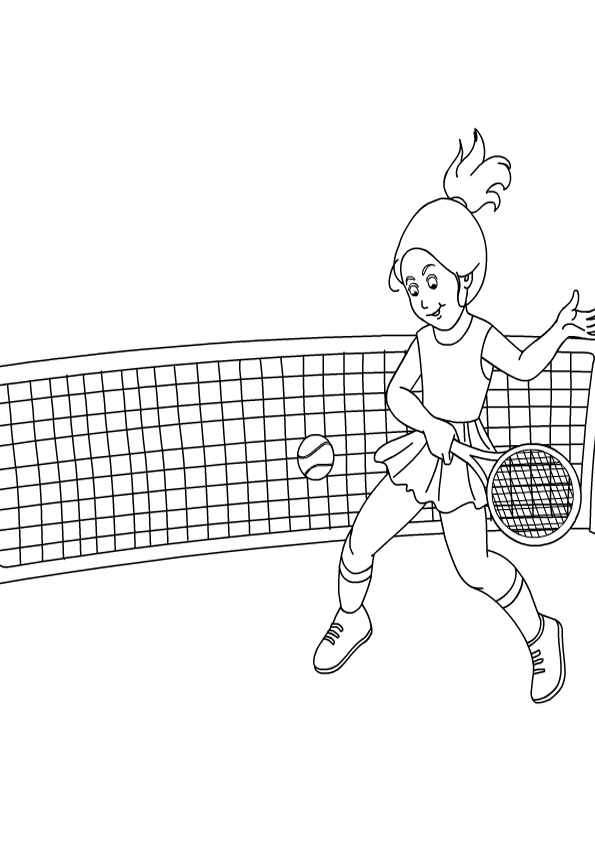 Coloring pages printable tennis player coloring page