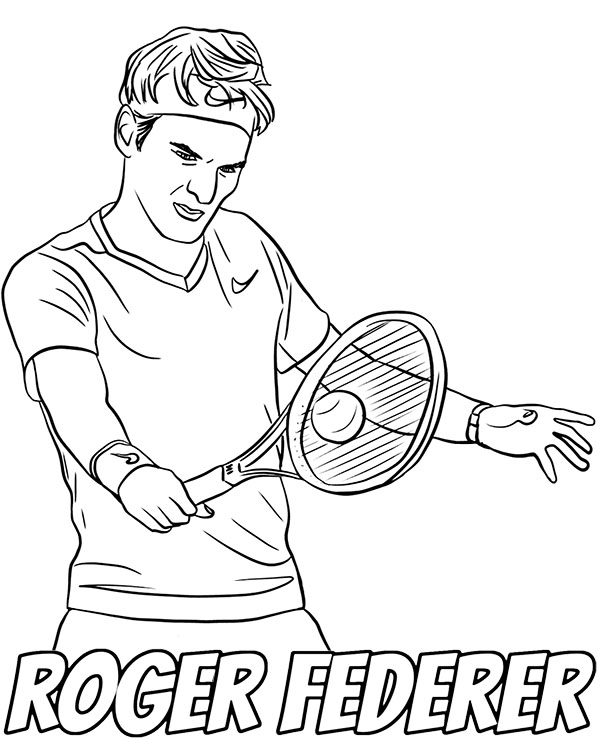 Roger federer coloring page sheet