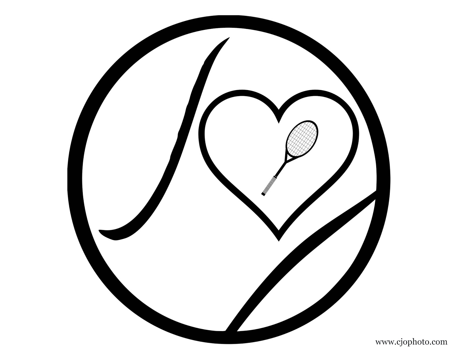 Cjo photo heart tennis coloring page