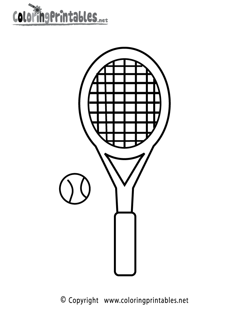 Tennis racket coloring page